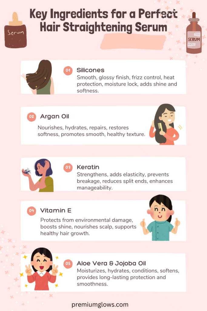 key ingredients for a best hair straightening serum