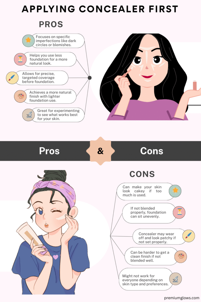 applying concealer first pros & cons