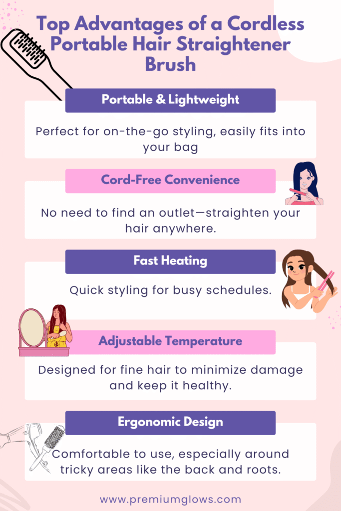 advantages of a cordless portable hair straightener brush