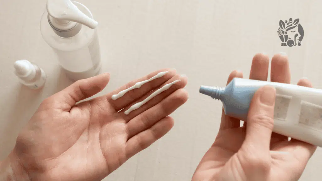 women using SPF before face treatment