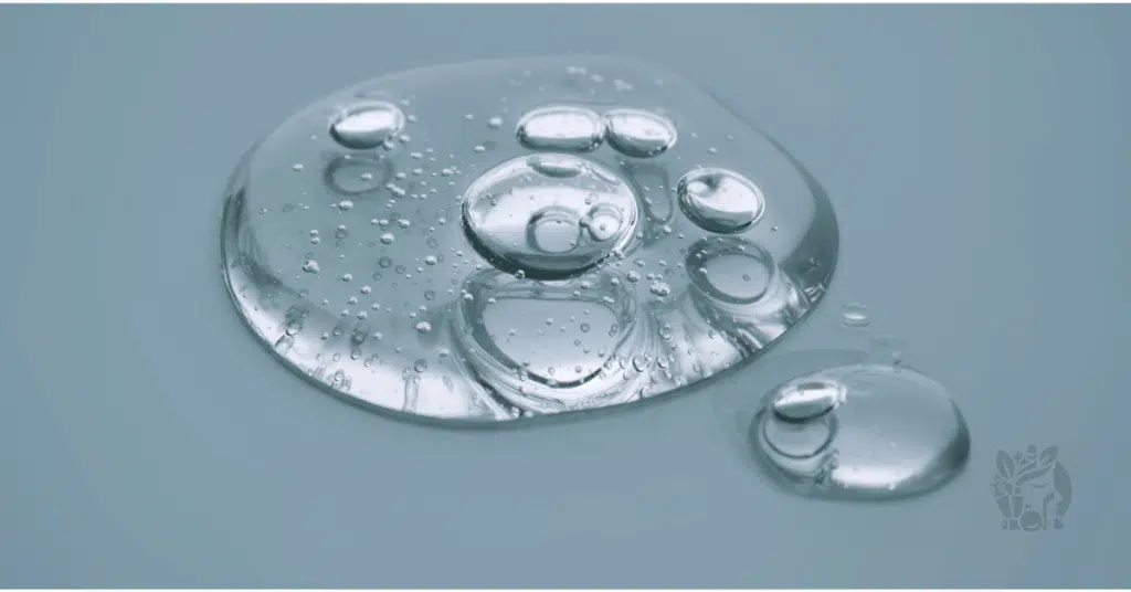 Ingredient formula showing water, humectants, and electrolytes for conductive gel.