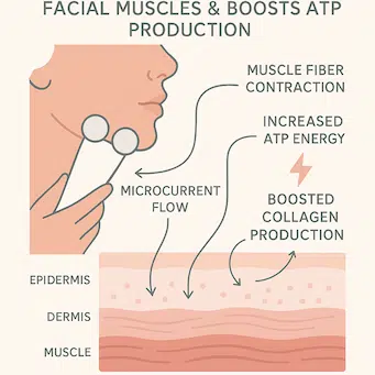 Facial muscles & boosts atp production microcurrent diagram
