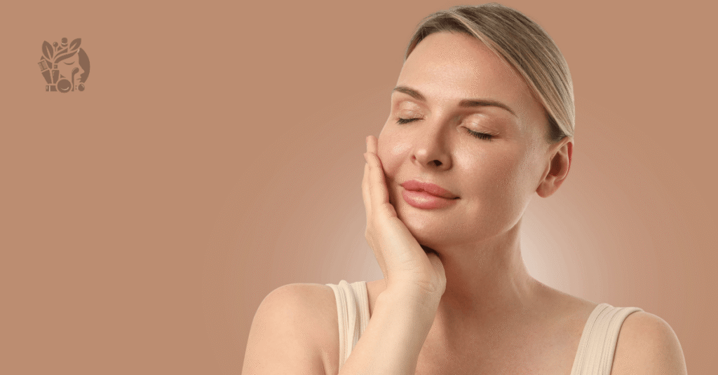 Calm, hydrated skin after microcurrent session with gentle gel