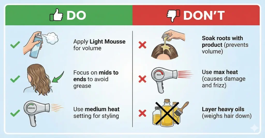 Common Volume Mistakes That Flatten Fine Hair