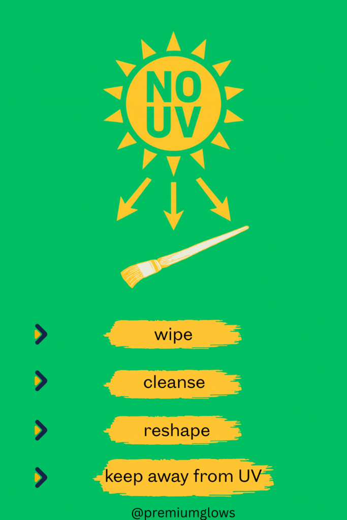 image showing how to clean gel nail brush