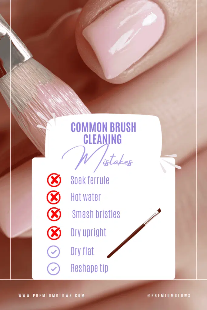 common mistakes while cleaning nail brush