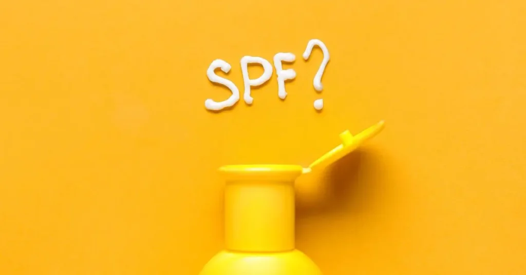 Sunscreen pump with SPF text showing how to choose a sunscreen that works under makeup