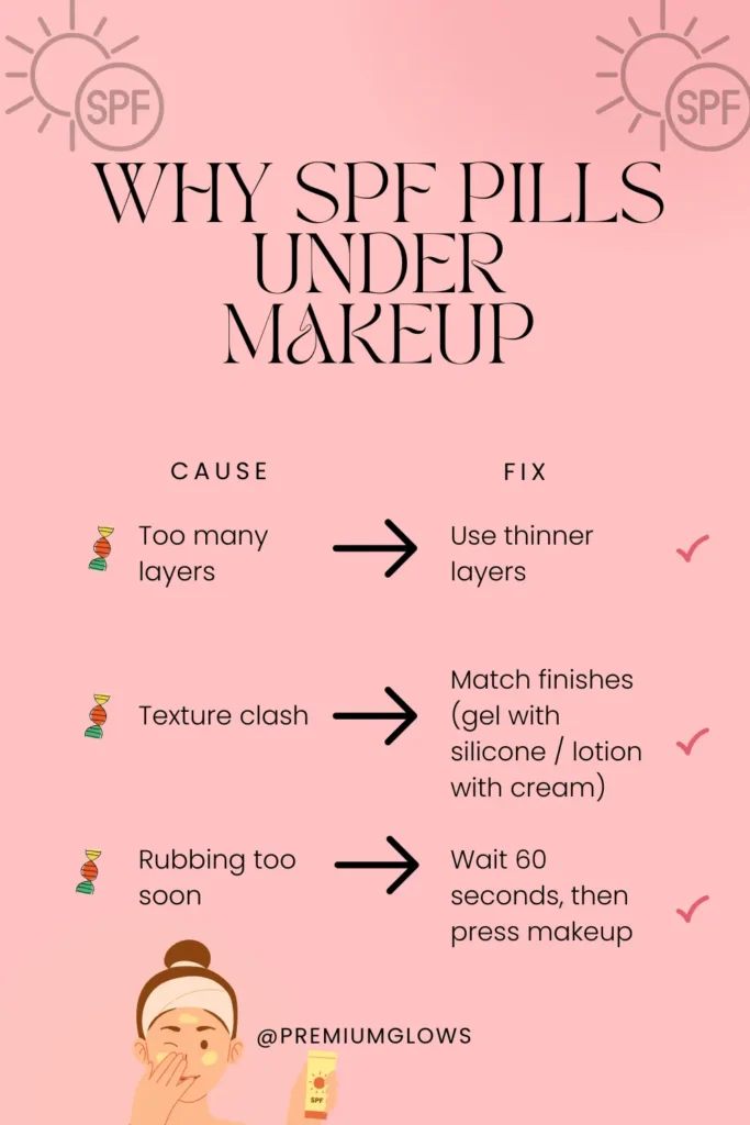 Why sunscreen pills under makeup and how to fix it quickly