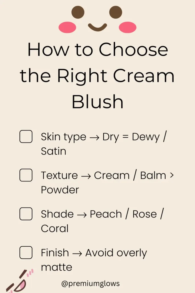 how to choose cream blush mature skin guide infographic